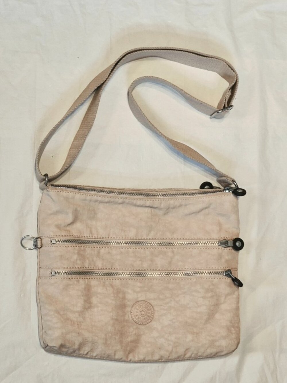 Kipling Nylon Tan Alvar Crossbody Bag Adjustable Strap